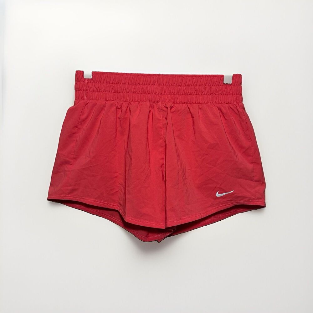 Nike Dri-FIT Running Shorts Womens Small Coral Red Athletic Lined Gym Activewear